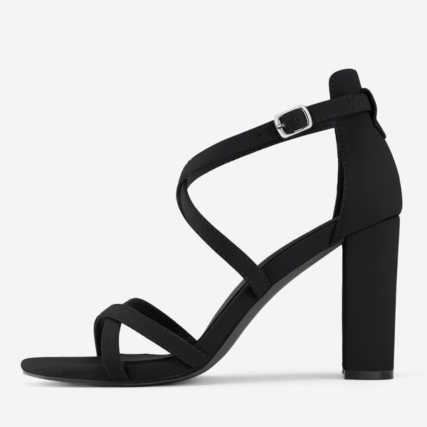 Chunky Block High Strappy Heels