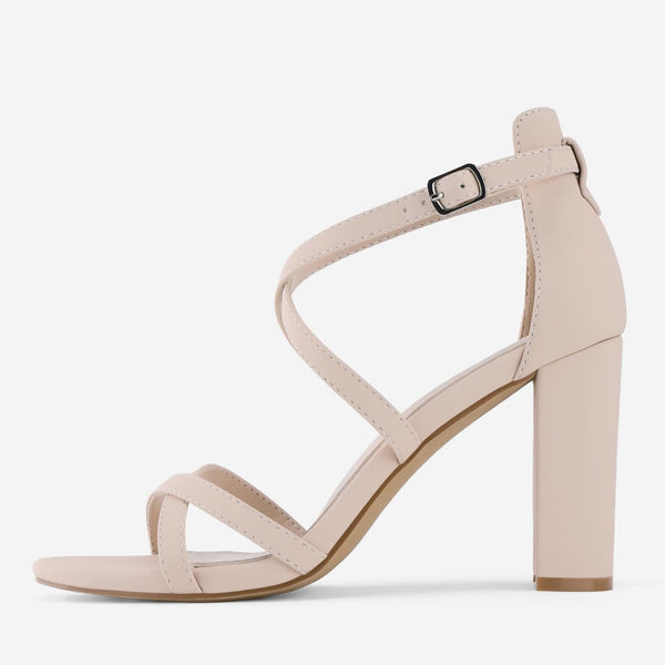 Chunky Block High Strappy Heels