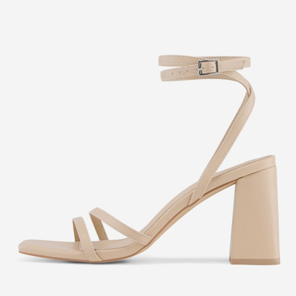 Strappy Heels Square Toe Chunky