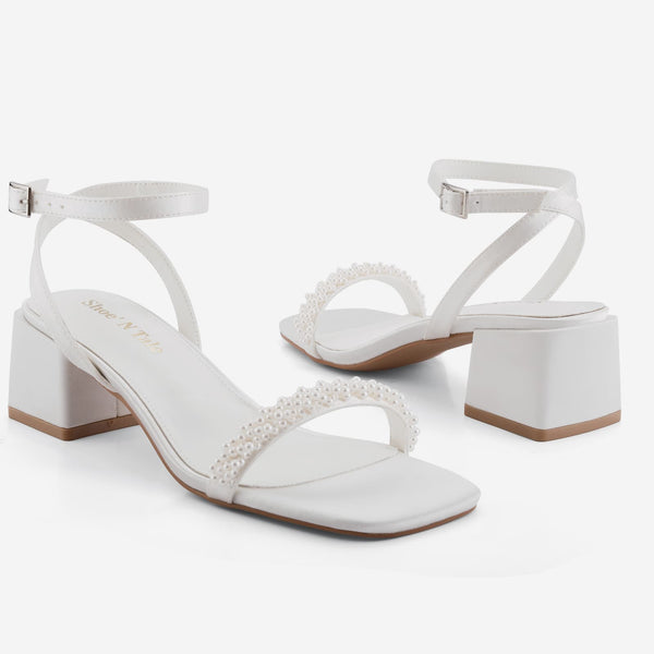 Satin Ankle Strap Sandals