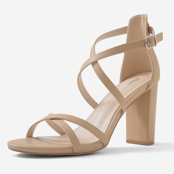 Chunky Block High Strappy Heels