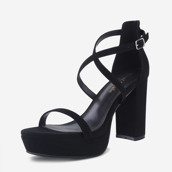 Block Strappy Heels