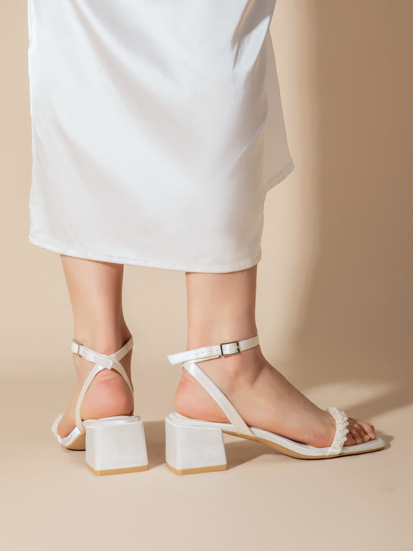 Satin Ankle Strap Sandals