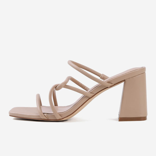 Two Band Chunky Heeled Sandals