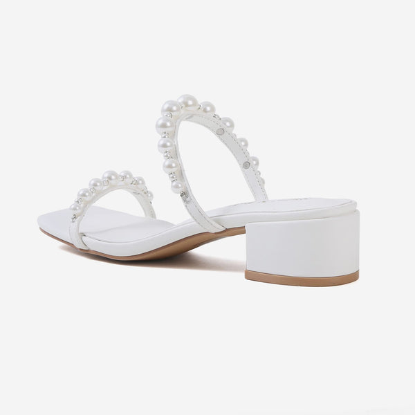 Pearl Low Square Toe Sandals