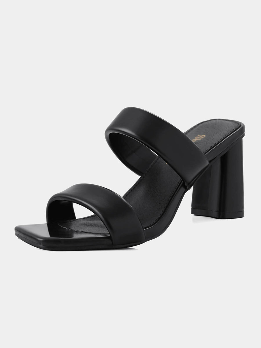 Dual-Strap Chunky Heeled Sandals – VR Click