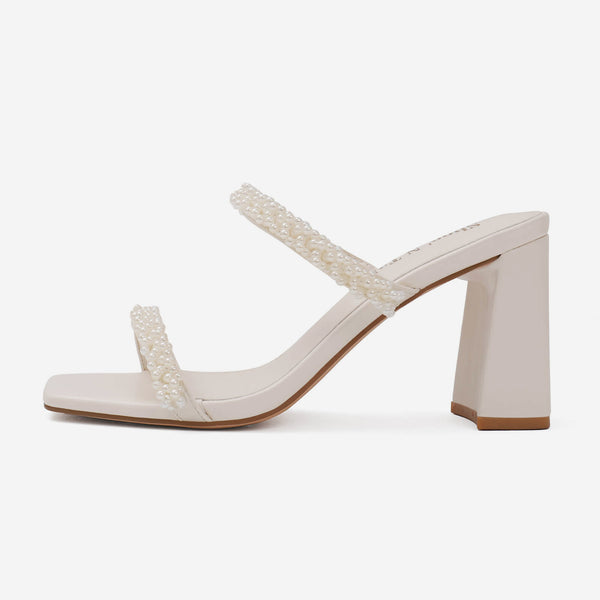 Pearl Chunky Heels for Women