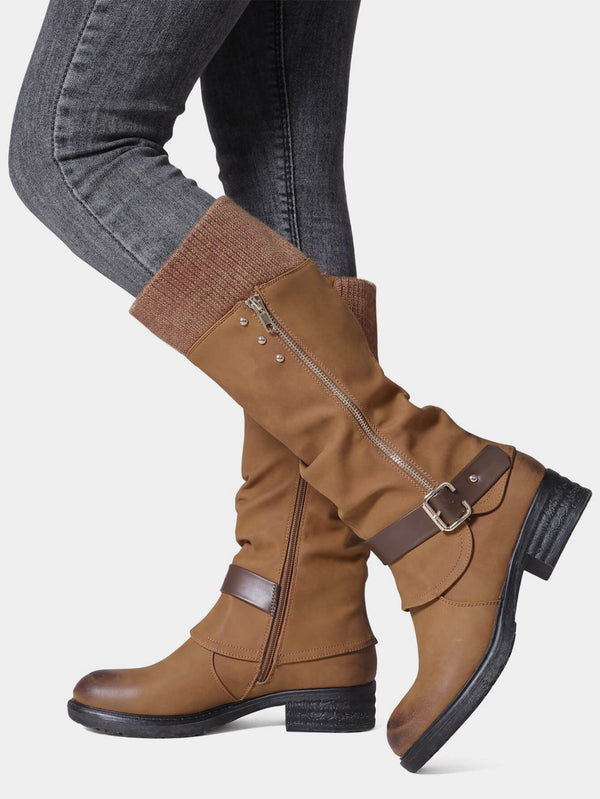 Knee High Chunky Heel Boots