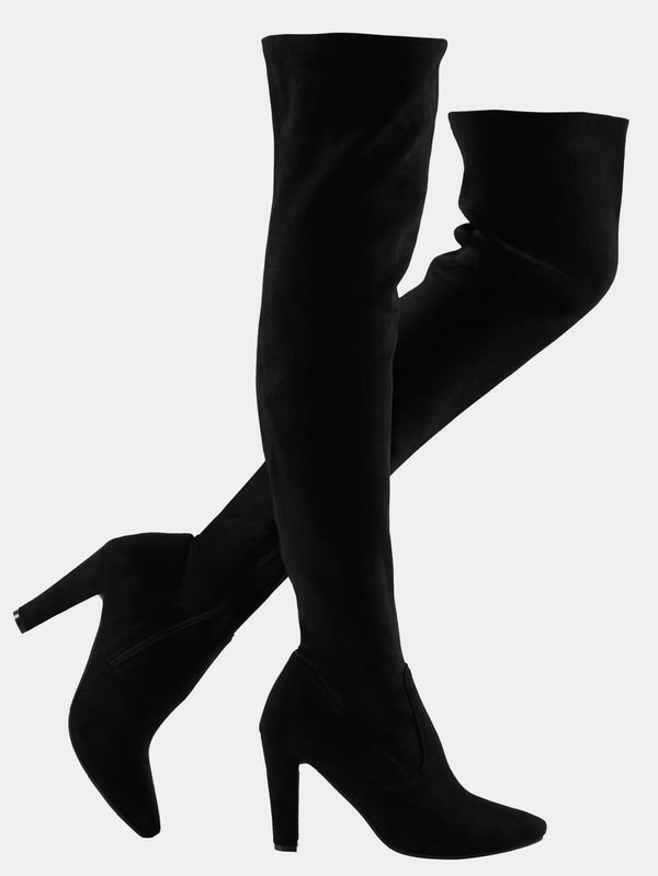 Women Stretch Chunky Heel Boots