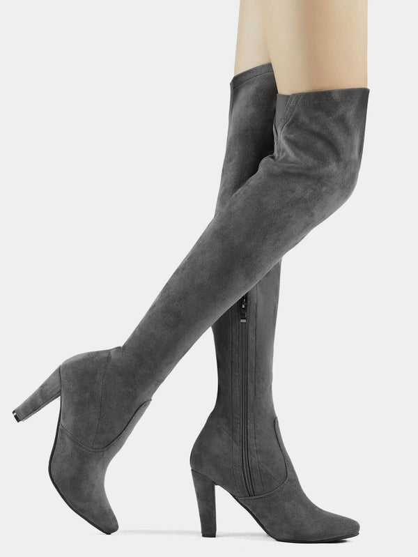 Women Stretch Suede Boots