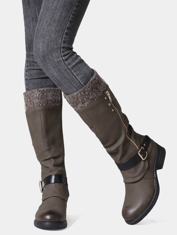 Knee High Chunky Heel Boots