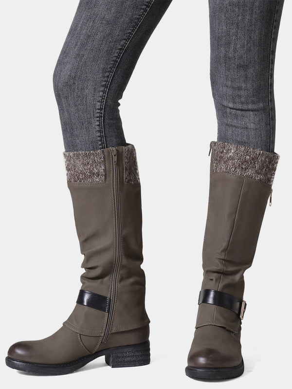 Knee High Chunky Heel Boots