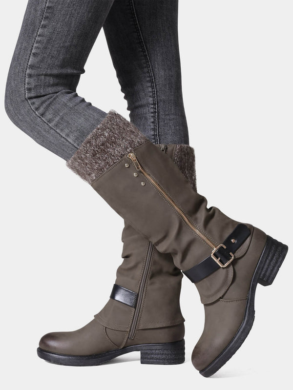 Knee High Chunky Heel Boots