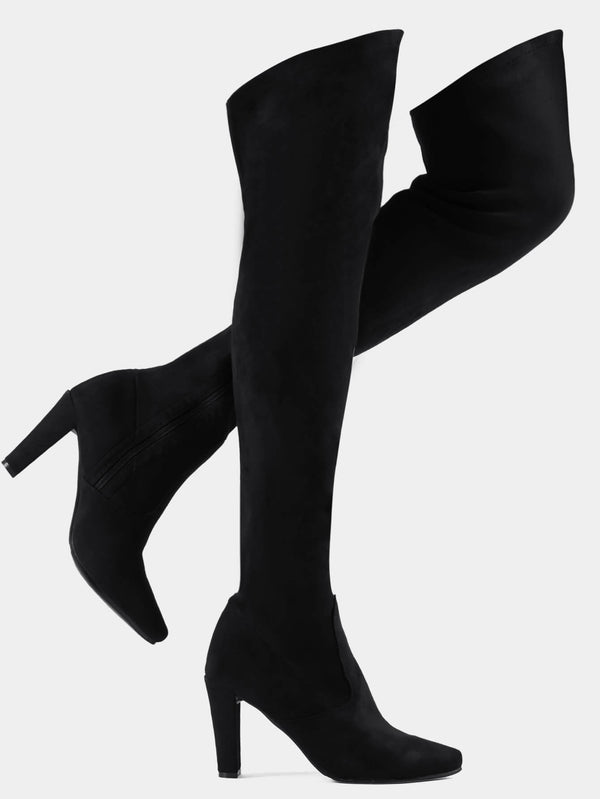 Women Stretch Suede Boots