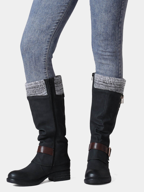 Knee High Chunky Heel Boots