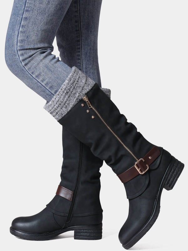 Knee High Chunky Heel Boots