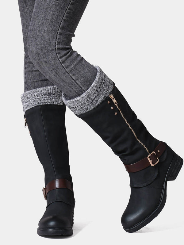 Knee High Chunky Heel Boots