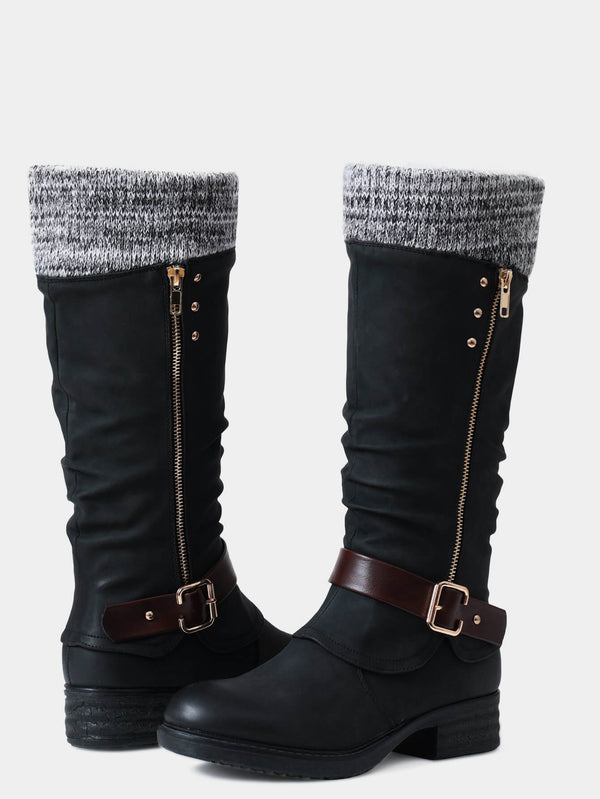 Knee High Chunky Heel Boots