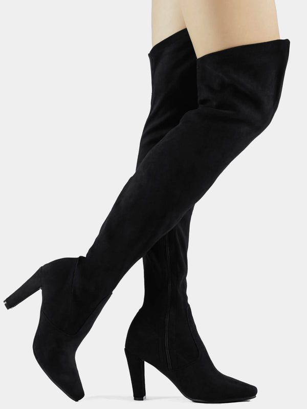 Women Stretch Suede Boots