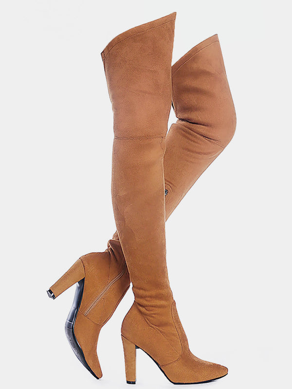 Women Stretch Suede Boots