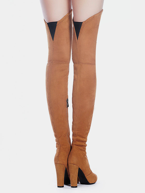 Women Stretch Suede Boots